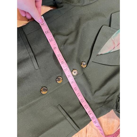 Vtg UCoB United Colors Of Benetton Italy 100% Wool 4 Button Blazer Size 38 Green - Picture 5 of 11